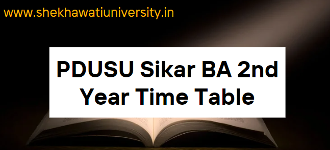 PDUSU Sikar BA 2nd Year Time Table 2023